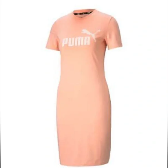 PUMA Essential Slim Tee Dress M Women's Salmon